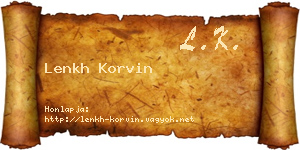 Lenkh Korvin névjegykártya
